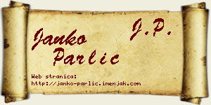 Janko Parlić vizit kartica